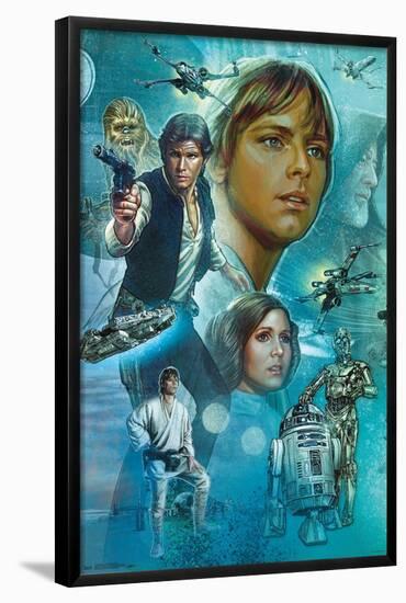 Star Wars: A New Hope - Celebration Mural-Trends International-Framed Poster