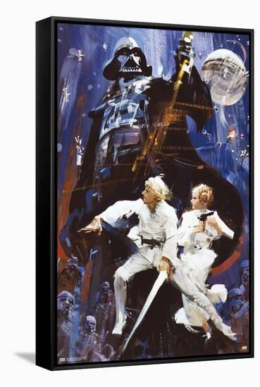 Star Wars: A New Hope - Illustrated One Sheet-Trends International-Framed Stretched Canvas
