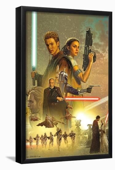 Star Wars: Attack Of The Clones - Celebration Mural-Trends International-Framed Poster