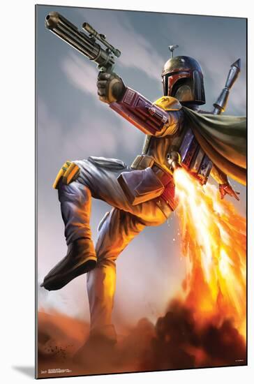 Star Wars- Boba Fett Rocket Action-null-Mounted Poster