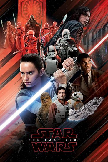 Star Wars: Episode VIII- The Last Jedi - Red Montage-null-Lamina Framed Poster