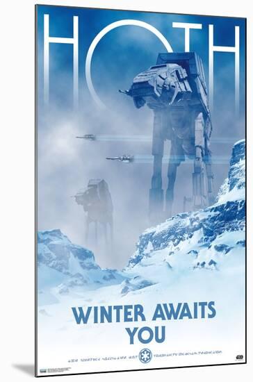 Star Wars: Hoth - Winter Awaits by Russell Walks-Trends International-Mounted Poster