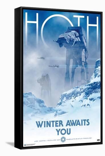 Star Wars: Hoth - Winter Awaits by Russell Walks-Trends International-Framed Stretched Canvas