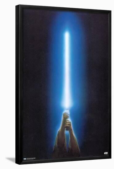 Star Wars: Original Trilogy - Blue Lightsaber-Trends International-Framed Poster