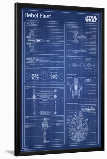 Star Wars- Rebel Blueprint-null-Lamina Framed Poster