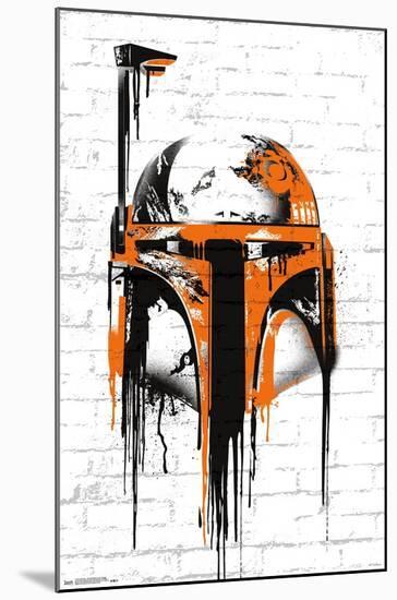 Star Wars: Saga - Boba Fett Black And Orange-Trends International-Mounted Poster