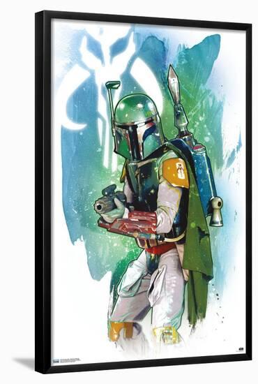 Star Wars: Saga - Boba Fett - Water Color-Trends International-Framed Poster