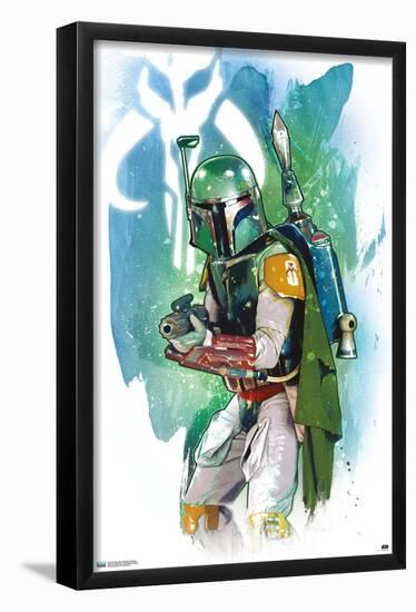Star Wars: Saga - Boba Fett - Water Color-Trends International-Framed Poster