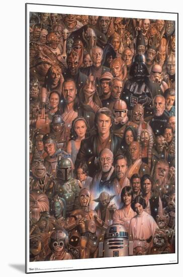Star Wars: Saga - Character Collage-Trends International-Mounted Poster