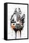 Star Wars: Saga - Falcon Black And Orange-Trends International-Framed Stretched Canvas