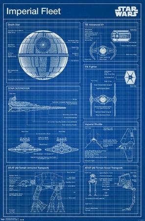 Star Wars: Saga - Imperial Blueprint Premium Poster' Posters 
