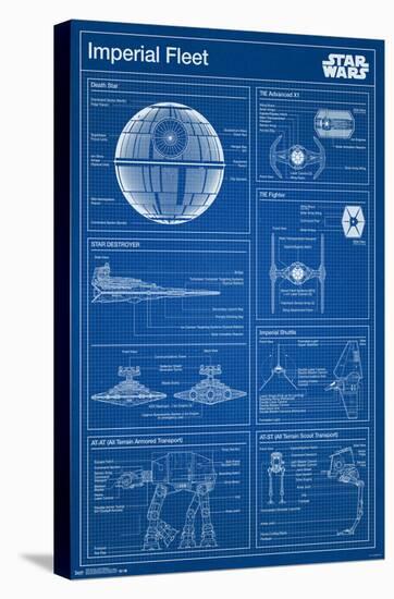 Star Wars: Saga - Imperial Blueprint-Trends International-Stretched Canvas