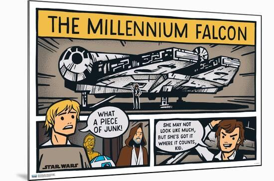 Star Wars: Saga - Millennium Falcon Comic-Trends International-Mounted Poster