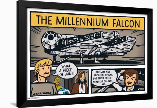 Star Wars: Saga - Millennium Falcon Comic-Trends International-Framed Poster