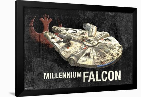 Star Wars: Saga - Millennium Falcon-Trends International-Framed Poster