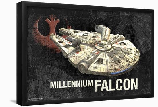 Star Wars: Saga - Millennium Falcon-Trends International-Framed Poster