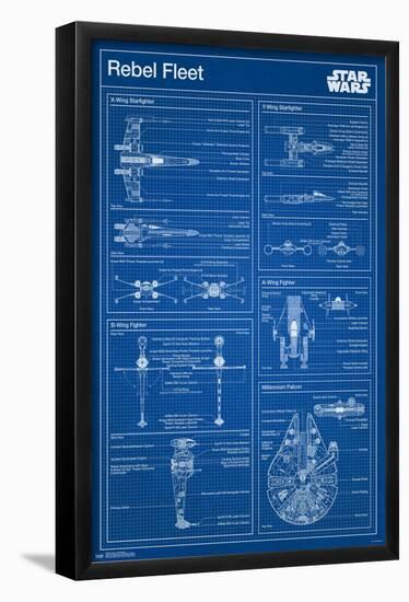 Star Wars: Saga - Rebel Blueprint-Trends International-Framed Poster