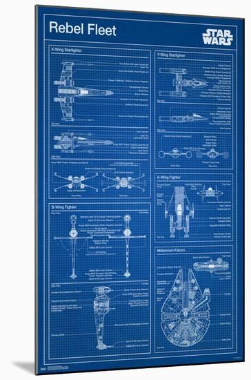 Star Wars: Saga - Rebel Blueprint-Trends International-Mounted Poster