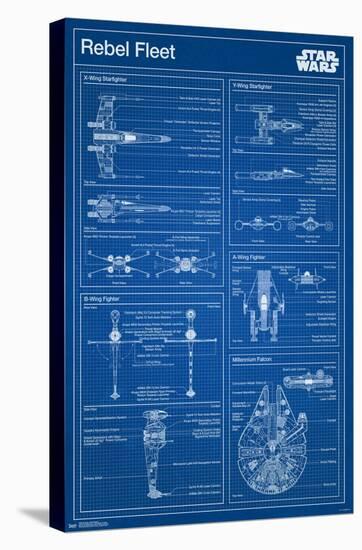 Star Wars: Saga - Rebel Blueprint-Trends International-Stretched Canvas