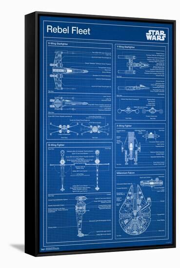 Star Wars: Saga - Rebel Blueprint-Trends International-Framed Stretched Canvas