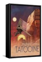 Star Wars: Tatooine - Visit Tatooine by Russell Walks 23-Trends International-Framed Stretched Canvas