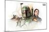 Star Wars: The Book of Boba Fett - Boba and Fennec Shand Illustrated-Trends International-Mounted Poster