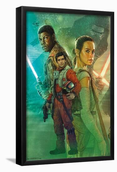 Star Wars: The Force Awakens - Celebration Mural-Trends International-Framed Poster