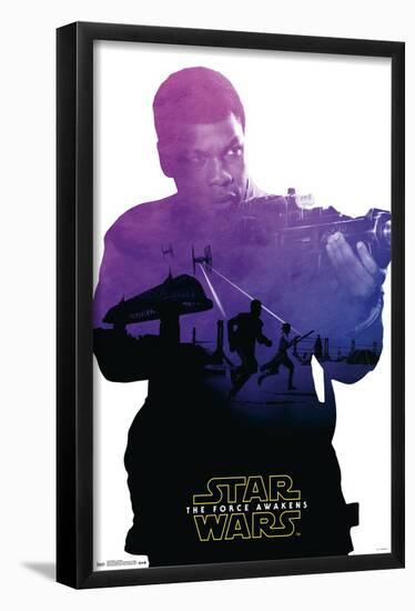 Star Wars: The Force Awakens - Finn Badge-Trends International-Framed Poster