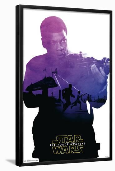 Star Wars: The Force Awakens - Finn Badge-Trends International-Framed Poster