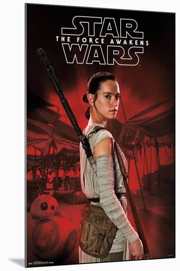 Star Wars: The Force Awakens - Rey Staff-Trends International-Mounted Poster