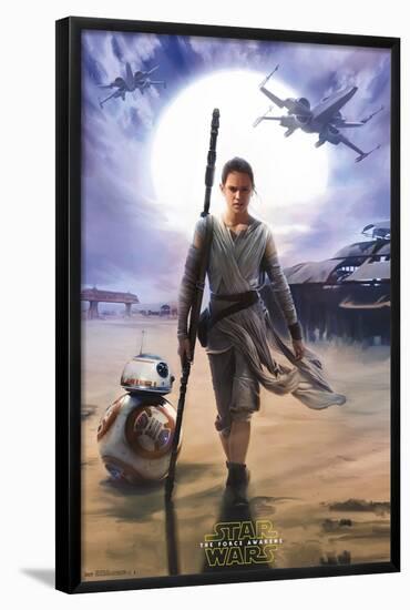 Star Wars: The Force Awakens - Rey-Trends International-Framed Poster