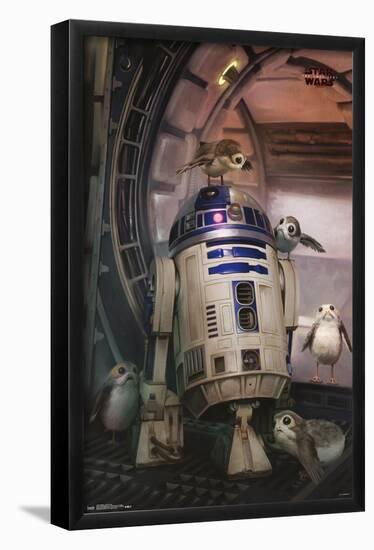 Star Wars: The Last Jedi - Droid And Porg-Trends International-Framed Poster