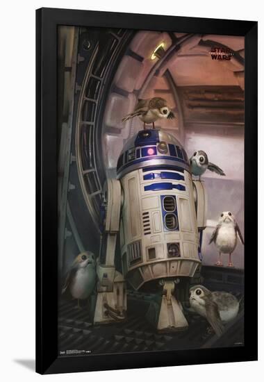 Star Wars: The Last Jedi - Droid And Porg-Trends International-Framed Poster