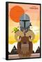 Star Wars: The Mandalorian - Geo Pop Sunset-Trends International-Framed Poster