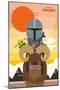 Star Wars: The Mandalorian - Geo Pop Sunset-Trends International-Mounted Poster