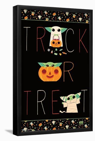 Star Wars: The Mandalorian - Grogu Trick or Treat-Trends International-Framed Poster