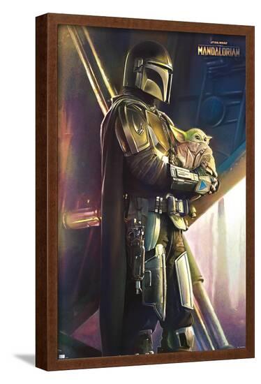 Star Wars: The Mandalorian - Held Premium Poster--Framed Poster