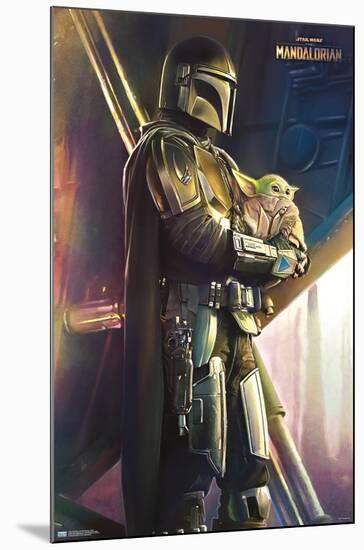 Star Wars: The Mandalorian - Held-Trends International-Mounted Poster