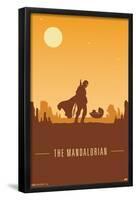 Star Wars: The Mandalorian - Mando and The Child at Dusk-Trends International-Framed Poster