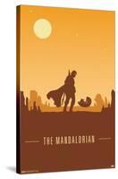 Star Wars: The Mandalorian - Mando and The Child at Dusk-Trends International-Stretched Canvas