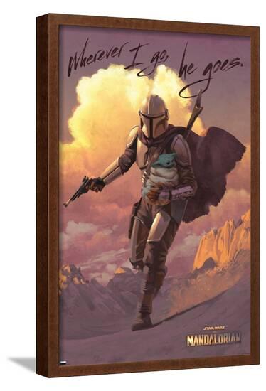 Star Wars: The Mandalorian - Protect Premium Poster--Framed Poster
