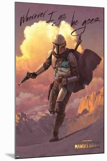 Star Wars: The Mandalorian - Protect-null-Mounted Poster