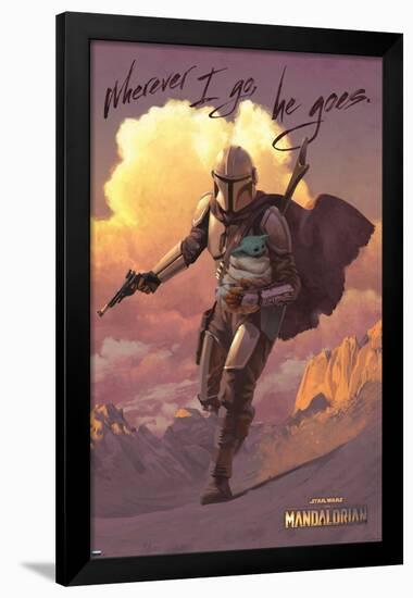 Star Wars: The Mandalorian - Protect-null-Framed Poster