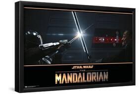 Star Wars: The Mandalorian Season 2 - Din Djarin vs. Moff Gideon-Trends International-Framed Poster