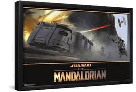 Star Wars: The Mandalorian Season 2 - TIE Fighter Battle-Trends International-Framed Poster