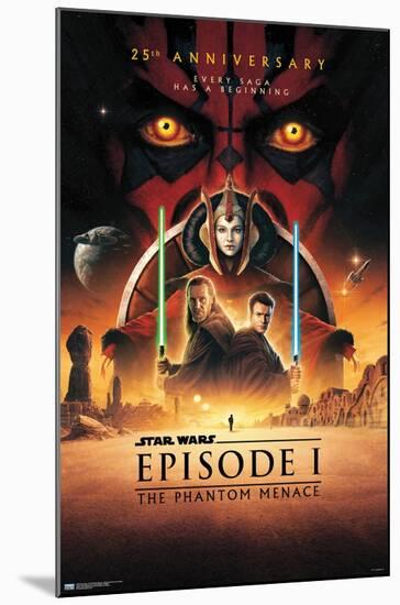 Star Wars: The Phantom Menace - 25th Anniversary One Sheet-Trends International-Mounted Poster