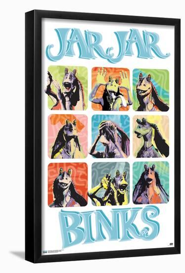 Star Wars: The Phantom Menace - Jar Jar Binks Grid-Trends International-Framed Poster