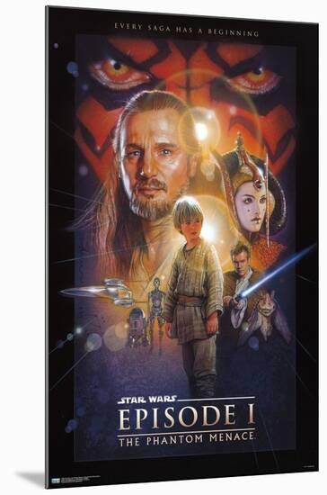 Star Wars: The Phantom Menace - One Sheet (No Billing Block)-Trends International-Mounted Poster