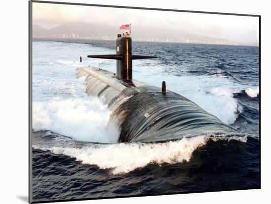 Starboard Bow View of Attack Submarine, USS Los Angeles-Stocktrek Images-Mounted Photographic Print