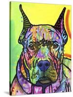 Stare Down, Dogs, Pets, Eyes, Look, Challenge, Animals, Colorful, Stencils, Pop Art, Yellow-Russo Dean-Stretched Canvas